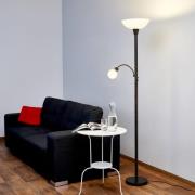 Lindby vloerlamp Elaina, leeslampje, roestkleurig, 180 cm, E27