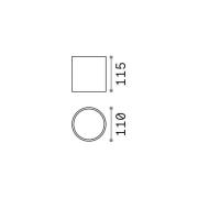 Ideal Lux plafondlamp Gun, grijs, aluminium, IP44, GU10