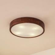 Lindby plafondlamp Tanju, Ø 50 cm, walnoothout, 4-lamps, E27