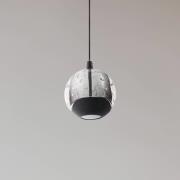 Lucande LED hanglamp Hayley, zwart, 1-lamp, glas