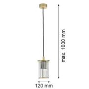 Buiten hanglamp Nora, goud/transparant, IP44, glas