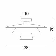 Plafondlamp Plato, oranje, metaal, Ø 38 cm, E27