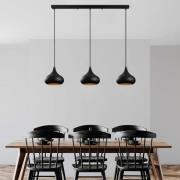 Hanglamp Muba, zwart, lengte 120 cm, metaal