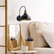 Wandlamp Saglam, zwart/goud, hoogte 36 cm, metaal
