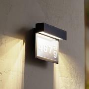 Lindby LED-huisnummerlamp Antal, antraciet, aluminium