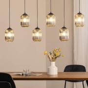 Verdi hanglamp, lengte 115 cm, zwart/rookgrijs, 6-lamps.