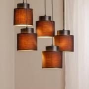 Hanglamp Soho cilindrisch rond 5-lamps zwart/goud