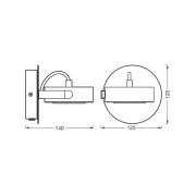 OSRAM LED wandspot VENUS, wit, 1-lamp, metaal 3.000 K