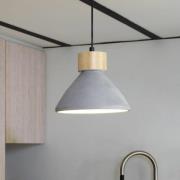 OSRAM hanglamp CONCRETE WOOD, grijs, Ø 22 cm, beton, E27