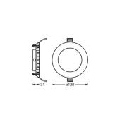 OSRAM LED plafond inbouwlamp SLIM, Ø 12 cm, 3.000 K, wit