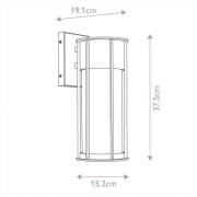 Buiten hanglamp Camillo, zwart, aluminium, glas, E27