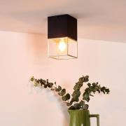 Plafondlamp Rixt zwart, hoekig, 1-lamp