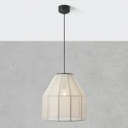 Hanglamp Aiko, beige/zwart, Ø 37 cm, stof/metaal