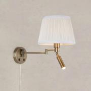 Wandlamp Pivot, naturel wit/messingkleurig, 43 cm, 2-lamps.