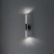Wandlamp Sopel Lux, 2-lamps, zwart/zilver, hoogte 38 cm