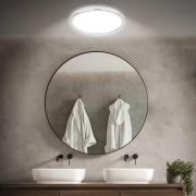 LED badkamer plafondlamp Pulap, Ø 42 cm, chroomkleurig/wit metaal