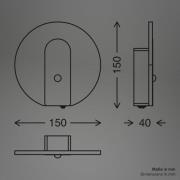 LED wandlamp op accu Taro, zwart mat, Ø 15 cm, sensor