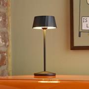 LED tafellamp op accu Facetta, set van 3, zwart, 22 cm, IP44