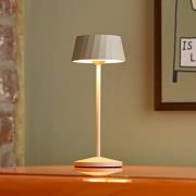 LED tafellamp op accu Facetta, set van 3, beige, 22 cm, IP44