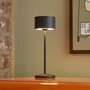 LED tafellamp Veluna, zwart, set van 3, 25 cm, IP44