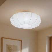 Lindby plafondlamp Helin, wit, Ø 60 cm, textiel, 3 x E27