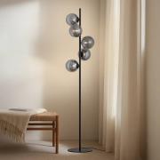 Lindby vloerlamp Orbelia, zwart, 5-lamps, glas