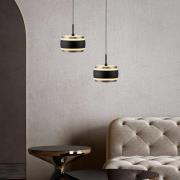 PURE LED hanglamp Falling Rings, zwart, Ø 13 cm, CCT