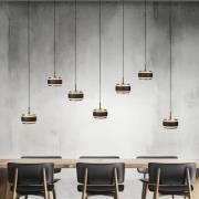 PURE LED hanglamp Falling Rings zwart Lengte 132 cm 7-lamps