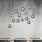 PURE LED hanglamp Popup, grijs/rookgrijs, 100 cm, 13-fl.