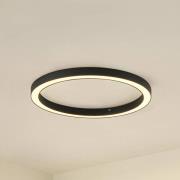 Lucande LED plafondlamp Neor, zwart, Ø 60 cm, CCT, dimbaar