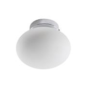 Plafondlamp Ufo, chroom/wit, Ø 18 cm, glas, G9