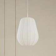 Lindby hanglamp Helin, wit, Ø 30 cm, stof