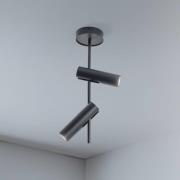 Plafondspot Leda 2, antraciet, 2-lamps, staal, hoogte 55 cm