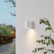 Prios Irfan buitenwandlamp hoekig wit 10 cm