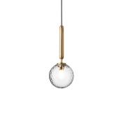 Nuura hanglamp Miira 1, messing/helder, 1-lamp, baldakijn