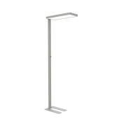 LED kantoor vloerlamp MAULjura, zilverkleurig, aluminium, 196,5 cm