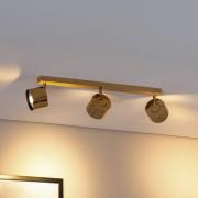 Plafondspot Chloe verstelbaar, 3-lamps, staal messingkleurig