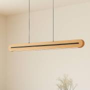 Lucande LED hanglamp Darnor, hout, CCT, lengte 100 cm