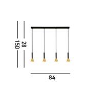 Hanglamp Signal, lengte 84 cm, zwart/goudkleurig, metaal