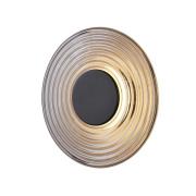 LED wandlamp Cleo, rookgrijs/matzwart, Ø 30 cm, glas