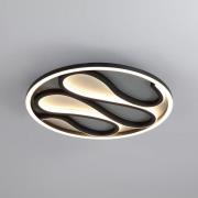 LED plafondlamp Zendisc, motief druppels, Ø 39 cm, zwart