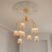 Nuura LED kroonluchter Asteea 9, Ø 66 cm, messingkleurig/helder