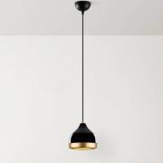 Hanglamp Yildo, 1-lamp, zwart/goud, metaal, Ø 17 cm