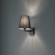 Wandlamp profiel, zwart, metaal/stof, hoogte 30 cm