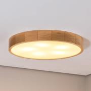 Cleo plafondlamp, Ø 57,5cm, 5-lamps, dennenhout, E27