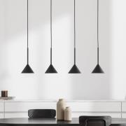 Hanglamp Cono Mini, 4-lamps, zwart, E27