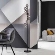 Schöner Wohnen vloerlamp Dubai, rookglas, 9-lamps, G9