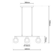 Hanglamp Donika, 3-lamps, glas, bruin, amber, G9