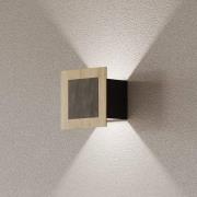 LED wandlamp Chile S, eiken/graniet, hoogte 15 cm, dimbaar