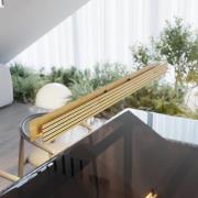 LED hanglamp Inka, licht hout, dimbaar Lengte 116 cm